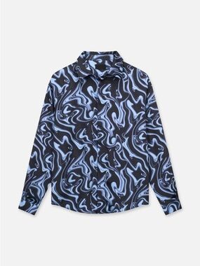 RTA Omar Button Up Shirt in Blue Angel Eyes